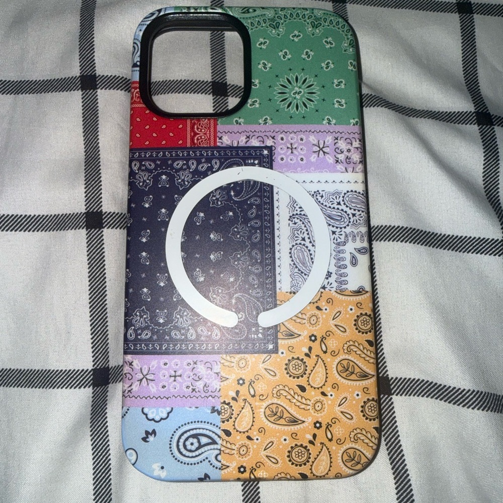 Casely Patchwork Bandana iPhone 12 Pro Max Case w/Adhesive MagSafe Ring